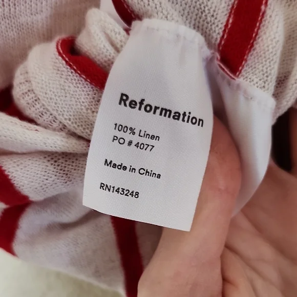 Reformation Red and White Crop Top - Picture 7 of 8